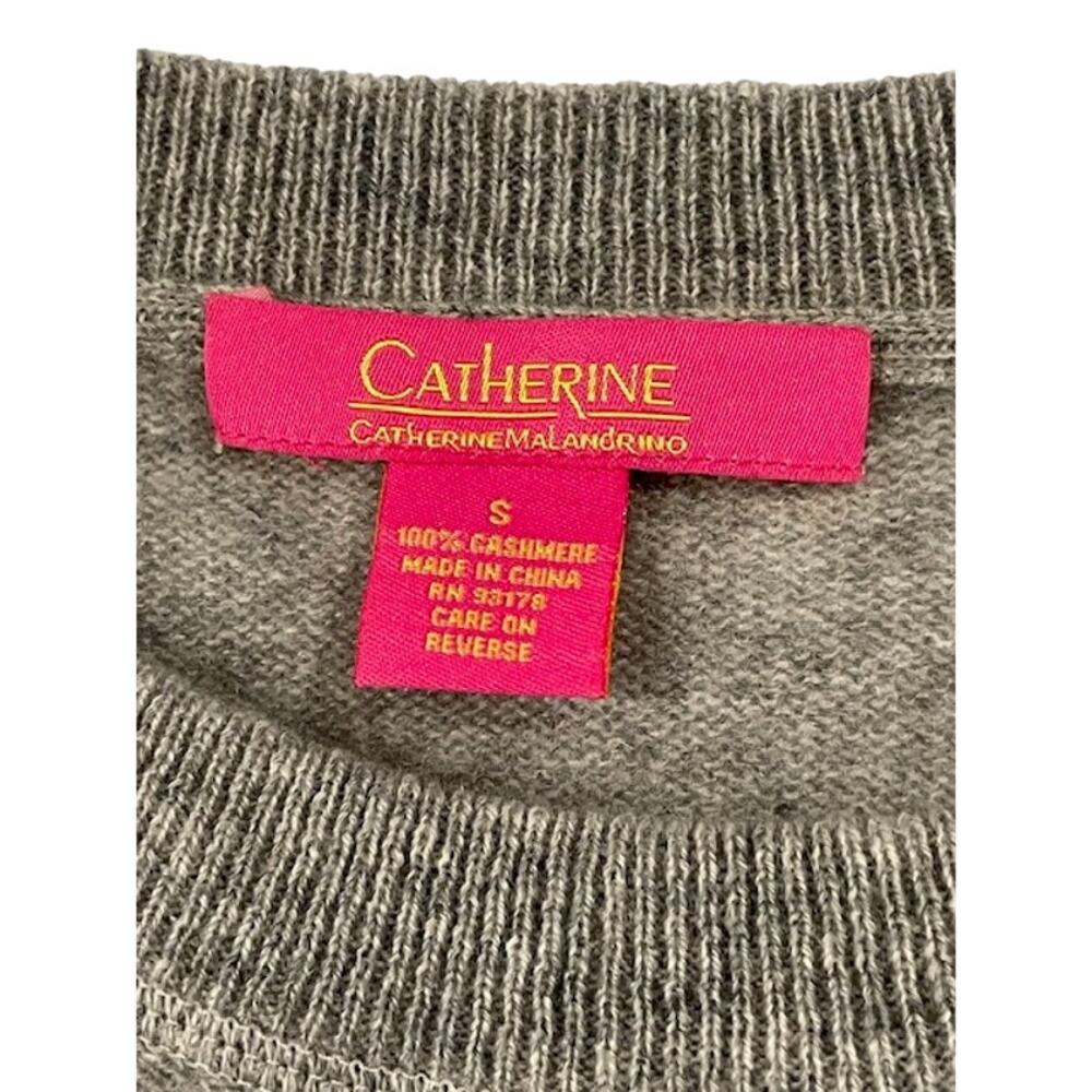 Catherine Malandrino- Long Sleeve Gray Cashmere Sweater SZ (S) - Picture 3 of 4